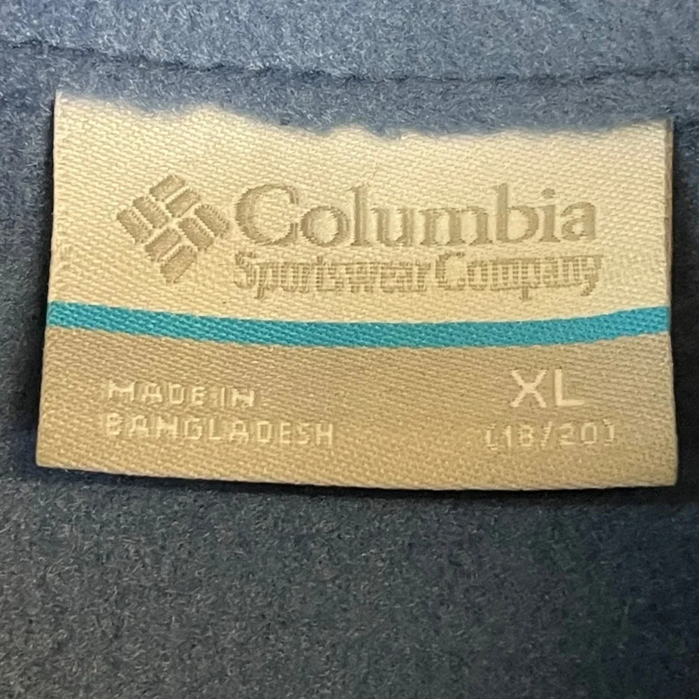Columbia Fleece Jacket Full Zip Blue Orange Colorblock‎ Youth XL Extra Large